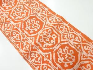 縞に抽象花模様織出し八寸帯